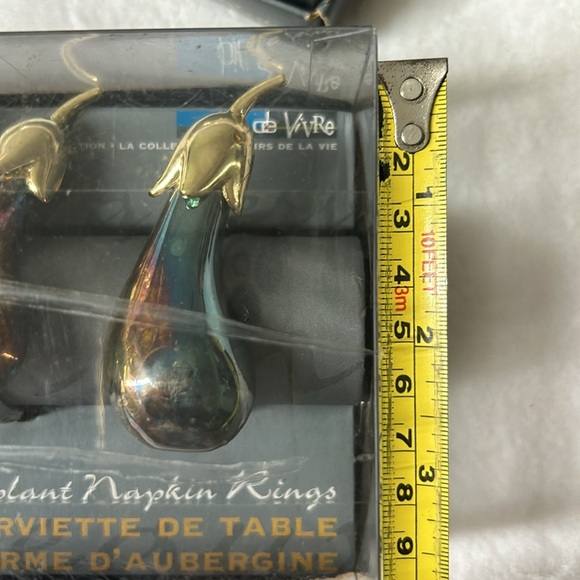 🖤JOIE de VIVRE 4 Eggplant Napkin Rings + 6 Knife rests bundle - Picture 7 of 10